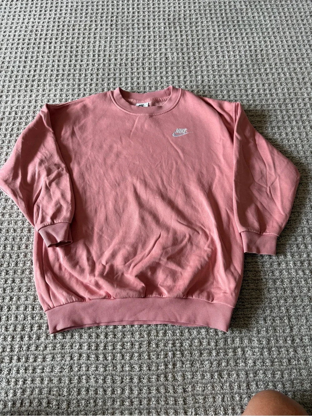 Nike Dusty Pink Crewneck Sweatshirt with Black Swoosh Tag